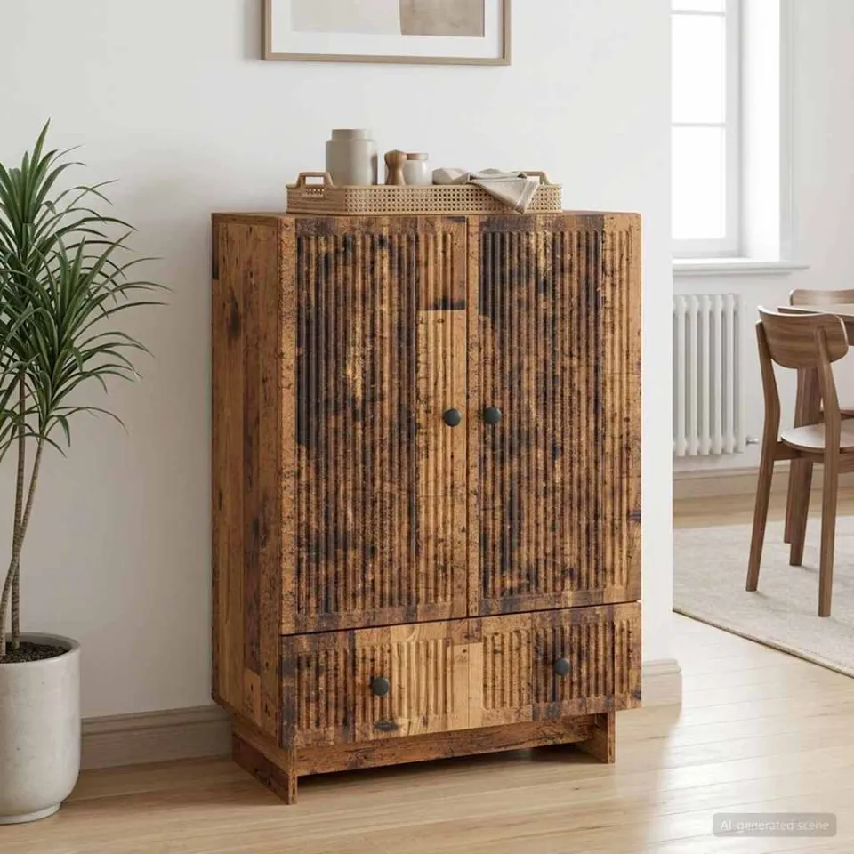 vidaXL Dressoir Oudhout 66 x 34,5 x 95 cm Geconstrueerd hout bruin, foto 3