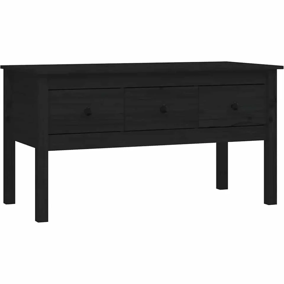 vidaXL Salontafel 102x49x55 cm massief grenenhout zwart