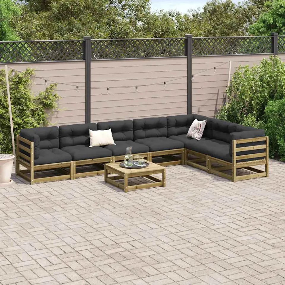 vidaXL 8-delige Loungeset geïmpregneerd grenenhout bruin, foto 2