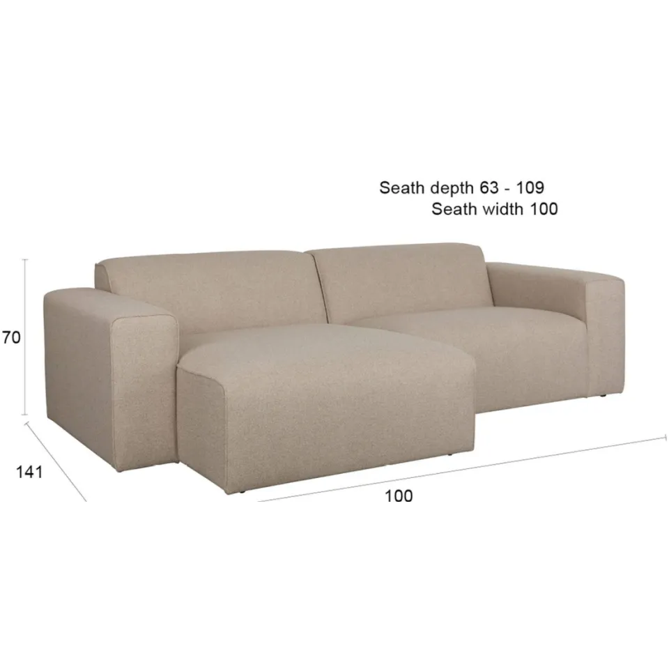 Zuiver hoekbank links Sofa Milka - cappuccino, foto 4