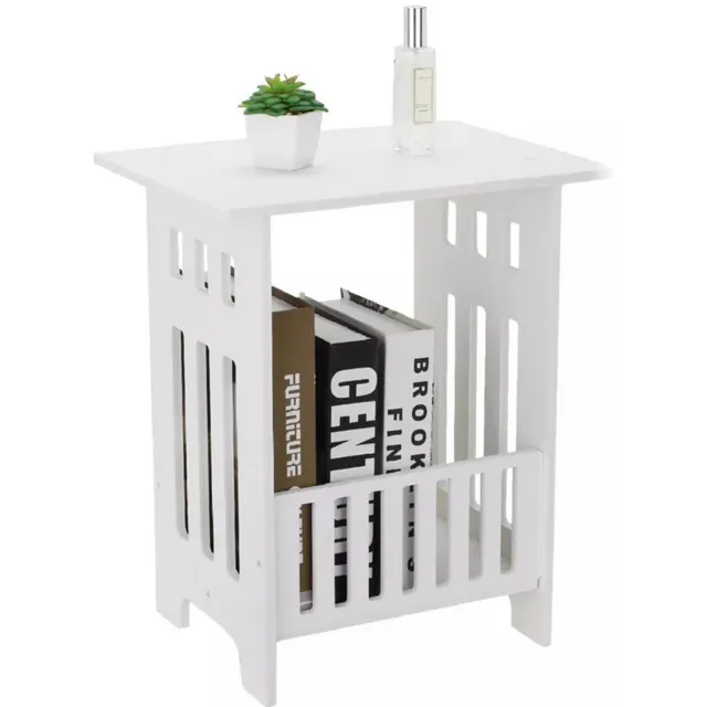 Ruijingsky Bijzettafel – Nachtkastje – Opbergkast – Lichtgewicht bijzettafel – 32 x 26 x 40 cm – PVC-materiaal – Geschikt voor slaapkamers en woonkamers – Ruimtebesparend – Wit