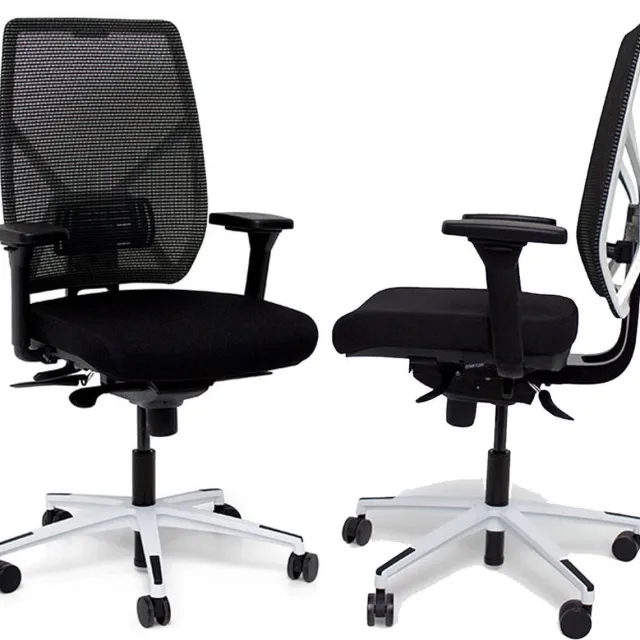 Multi Ratio Ergonomische Bureaustoel Actiflexx Weave ARBO NPR 1813 - stof zwart - rug wit - voetenkruis wit Zwart / wit