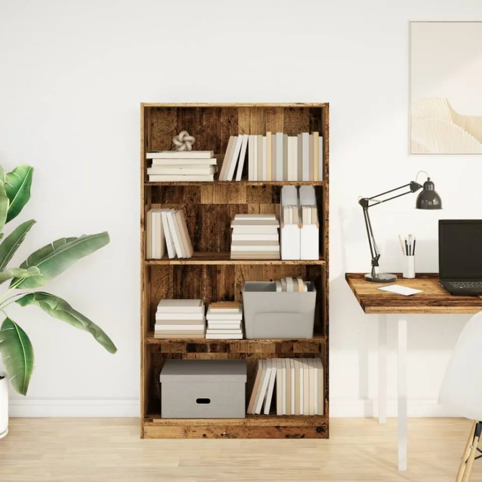 vidaXL Boekenkast 80x24x143 cm bewerkt hout oud houtkleurig bruin, foto 2