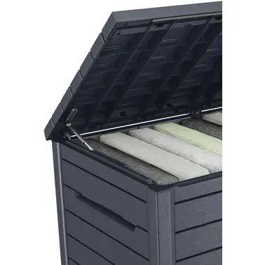 Keter Kussenbox Ontario - Houtlook - Antraciet - 870l - 147x83x86cm, foto 5