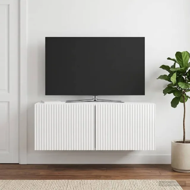 vidaXL Wandbeugel TV-kast 78,5 x 31 x 30 cm Hoogglans Wit Bewerkt hout