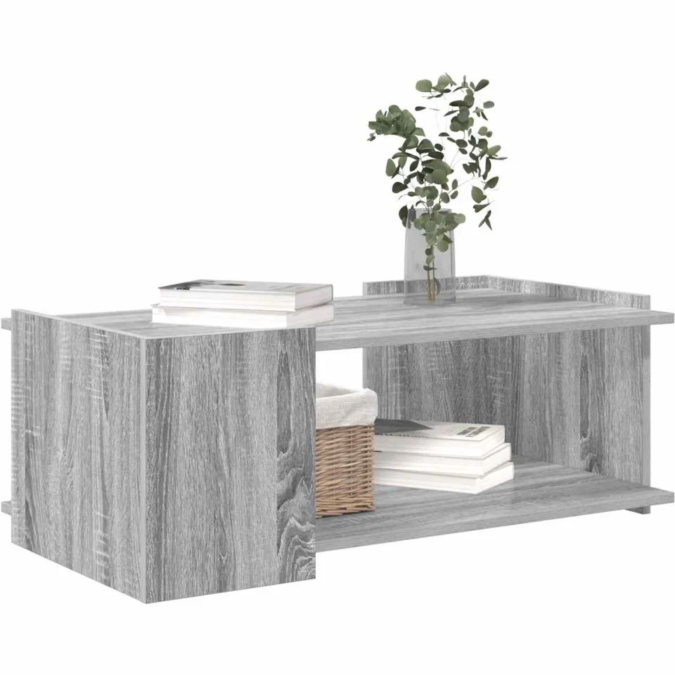 vidaXL Salontafel Grijs sonoma 90 x 50 x 33 cm Bewerkt hout