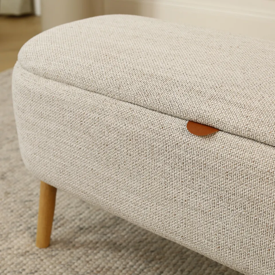 Nolon Juna bankje met opbergruimte beige melange - 95 x 37 cm, foto 3