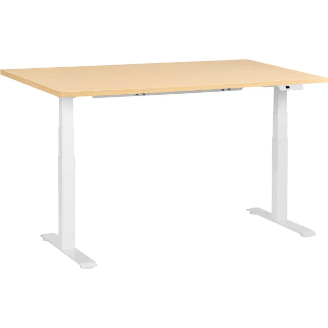 Beliani DESTINES - Elektr bureau - Wit/Lichtbruin - 160 x 72 cm - Vezelplaat