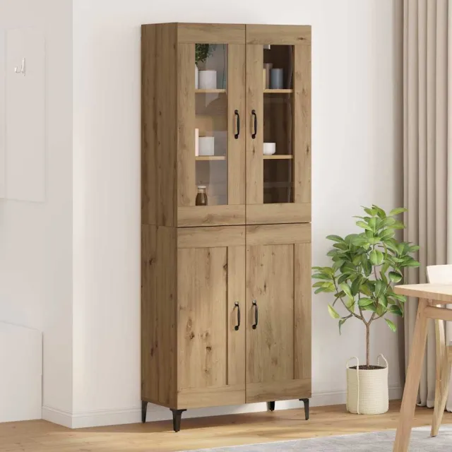 vidaXL Hoge kast Artisan Eiken 69,5 x 34 x 180 cm Bewerkt hout, foto 2