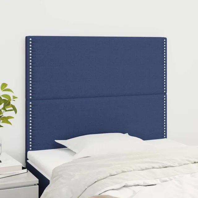 vidaXL Hoofdbord blauw 100x5x118/128 cm stof