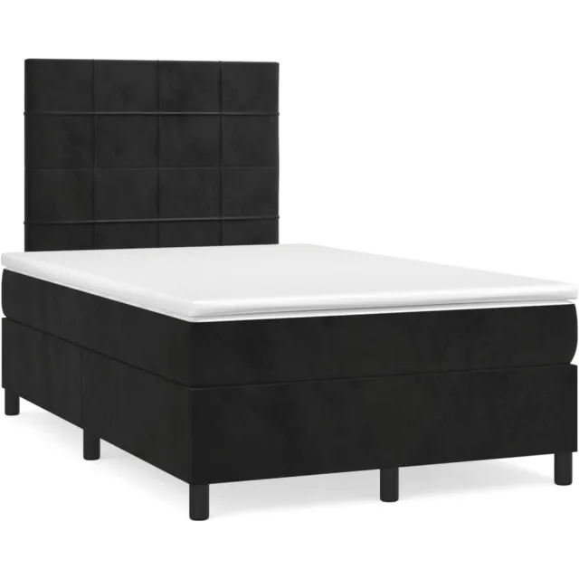 vidaXL Boxspring met matras en LED fluweel zwart 120x190 cm
