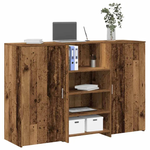 vidaXL Receptiebalie 155x50x103,5 cm bewerkt hout oud houtkleurig Bruin