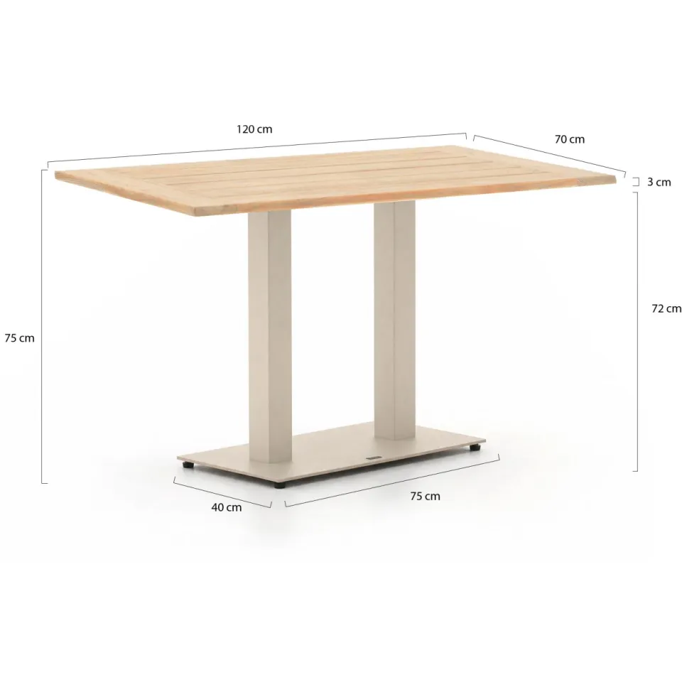 Forza Furniture Forza Orta tuintafel 120x70x75cm taupe, foto 2