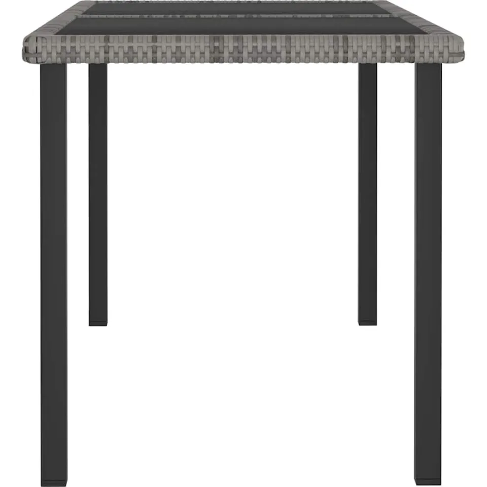 vidaXL Tuintafel 140x70x73 cm poly rattan grijs, foto 3