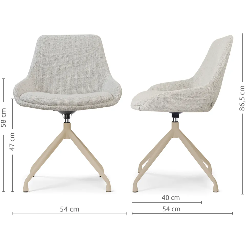 Nolon Nola-Isa draaibare eetkamerstoel beige gemêleerd - beige onderstel, foto 2