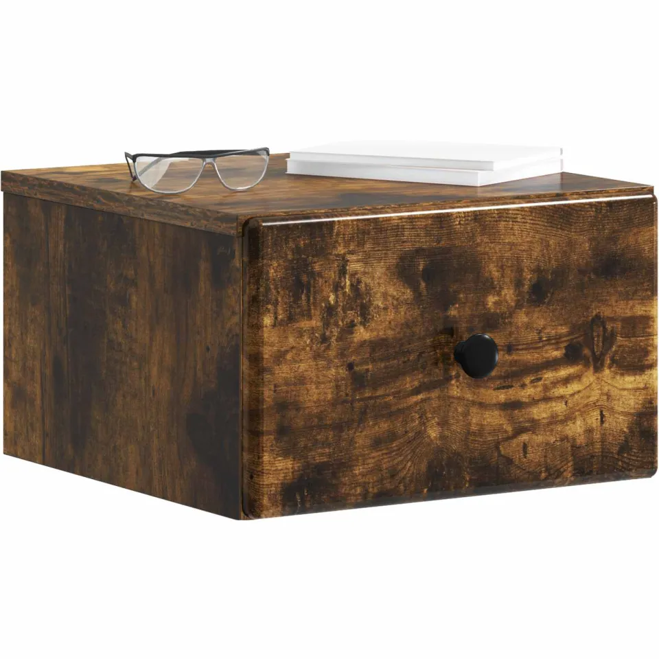 vidaXL Wandbeugel Bedkast 2 st Gerookt eiken 34,5 x 33 x 20 cm Bruin