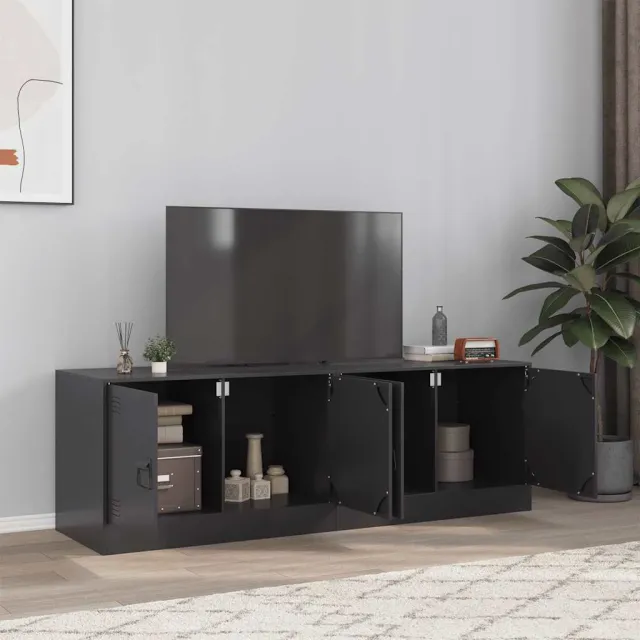 vidaXL Tv-meubelen 2 st 67x39x44 cm staal zwart, foto 2