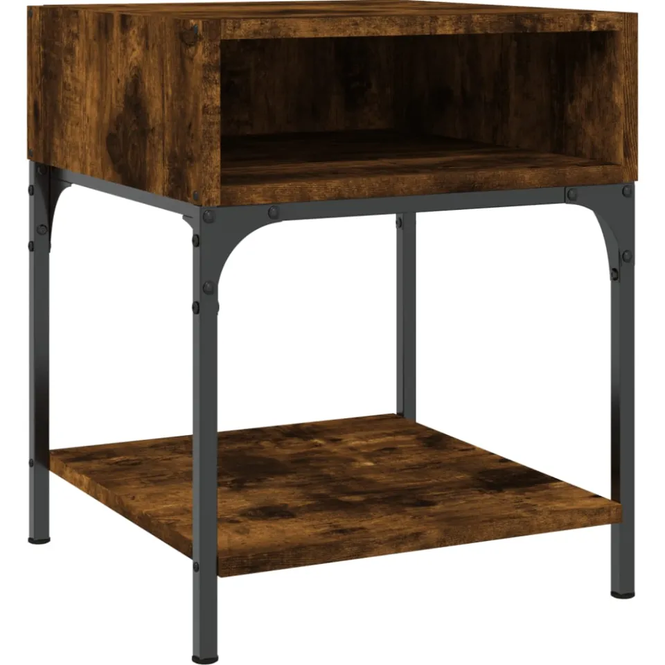 vidaXL Nachtkastjes 2 st 40x41x50 cm bewerkt hout gerookt eikenkleurig Bruin