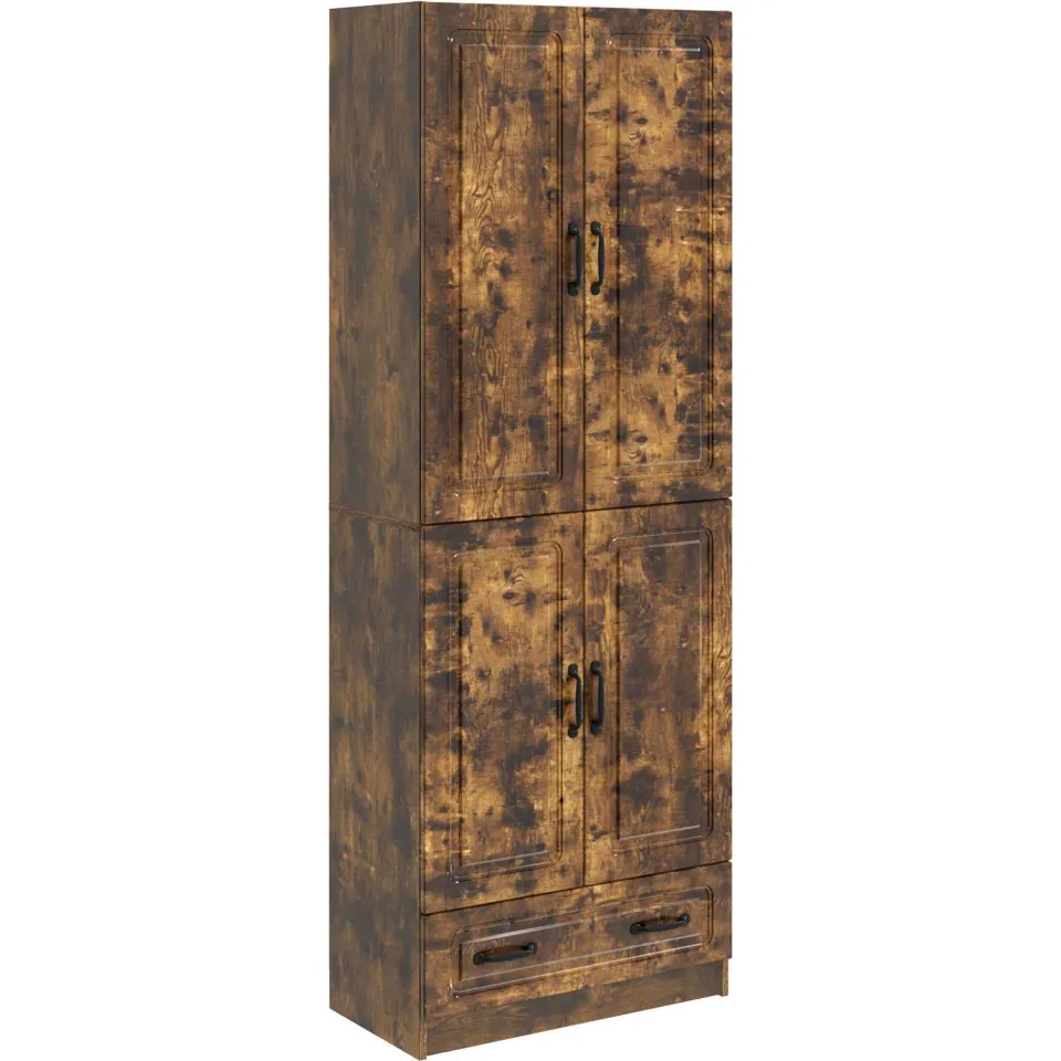 vidaXL Kastenset 2 st Gerookt eiken 66 x 34,5 x 92 cm Bewerkt hout, foto 3
