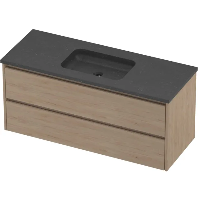 Proline Rollo Badmeubelset Hardsteen Elegant Symmetrisch 120x46x54 cm Blue Stone Ideal Oak Eiken