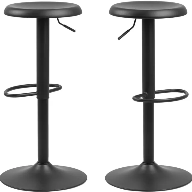 Giga Living Barkruk Ammonite PU-Leer Zwart Verstelbaar - Giga Living - Set van 2