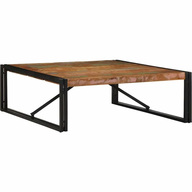 vidaXL Salontafel 100x100x35 cm massief gerecycled hout meerkleurig, foto 2