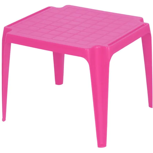Pro Garden Kindertafel - kunststof - roze - 56 x 51 x 44 cm - camping - tuin - tafeltje