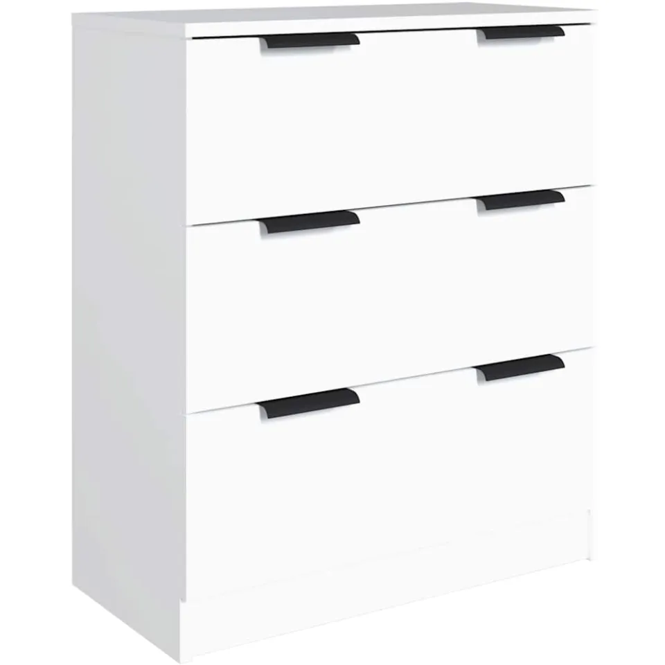vidaXL 3-delige Dressoirs bewerkt hout wit