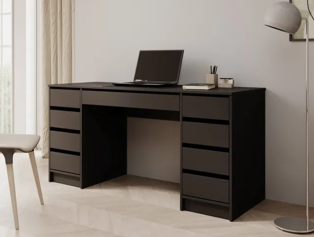 MEUBELLA Bureau Avio 2 - Zwart - 154 cm