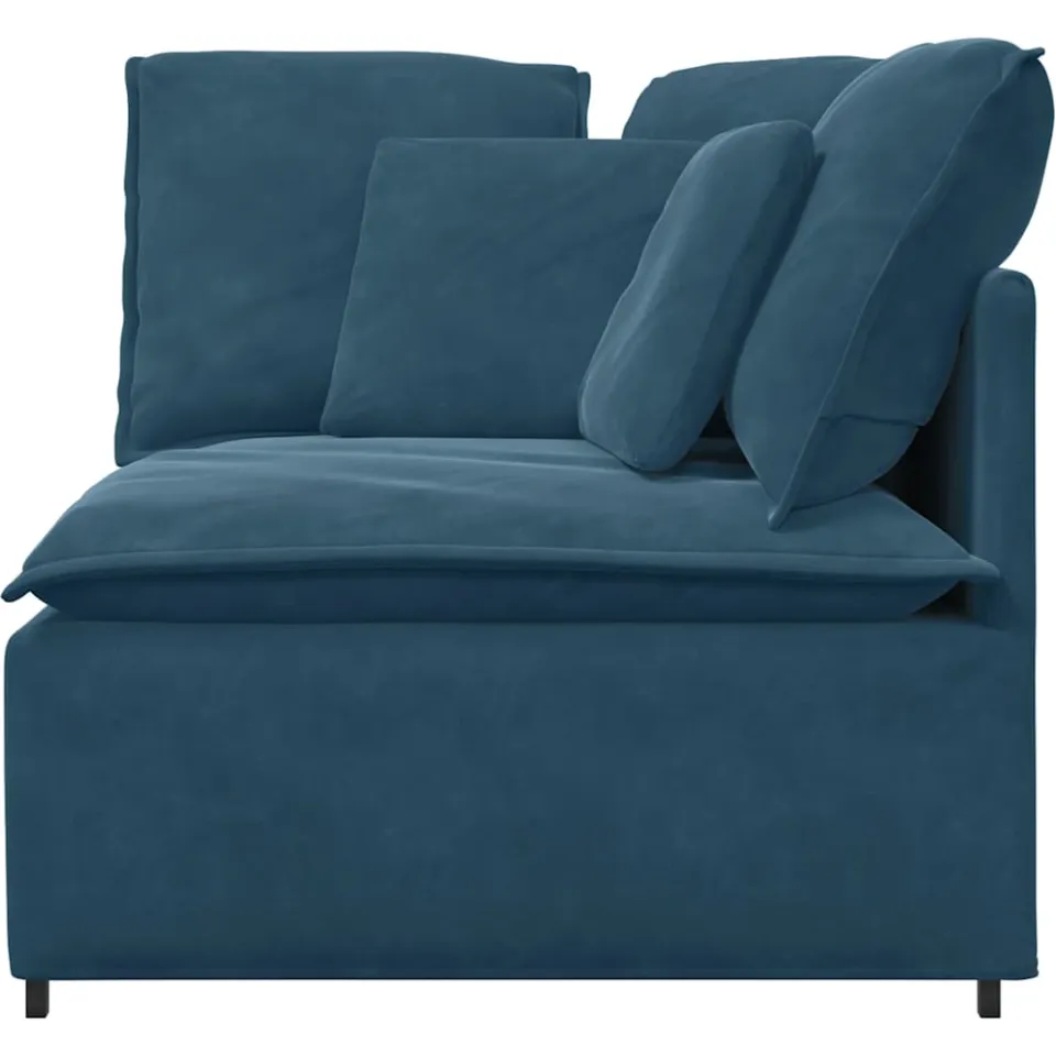 vidaXL Modulaire hoekmodule bank met kussens 100 cm blauw