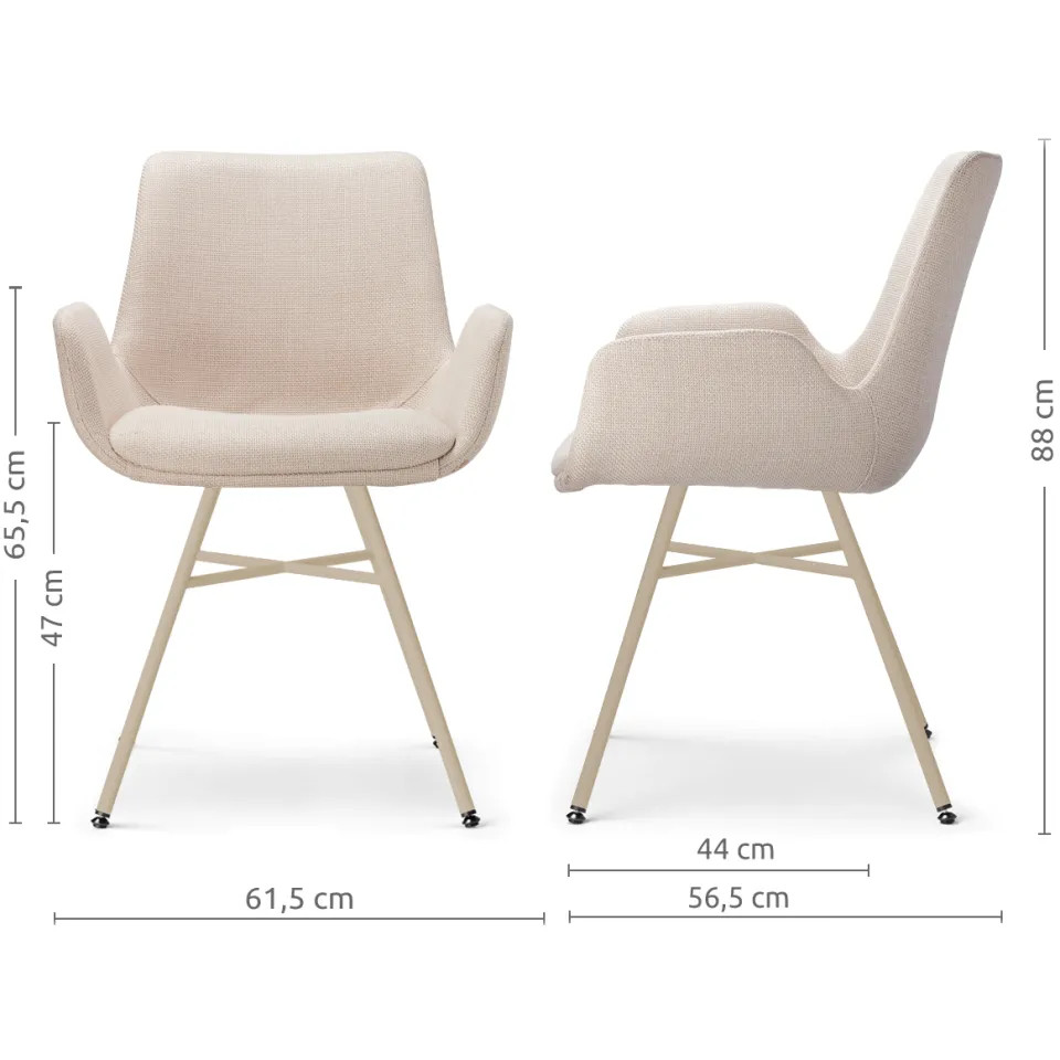 Nolon Noa-Eef eetkamerstoel beige - beige onderstel, foto 2