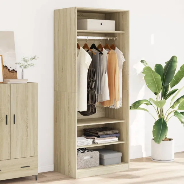 vidaXL Kledingkast 80x50x200 cm bewerkt hout sonoma eikenkleurig, foto 2