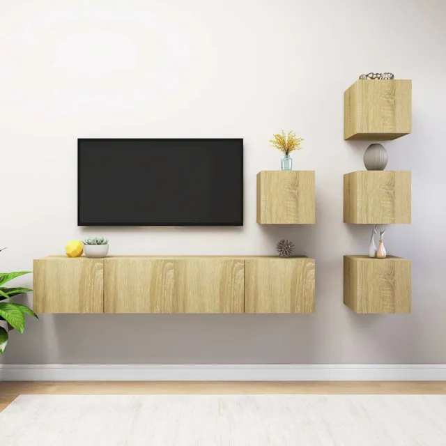 vidaXL 6-delige Tv-meubelset bewerkt hout sonoma eikenkleurig, foto 2