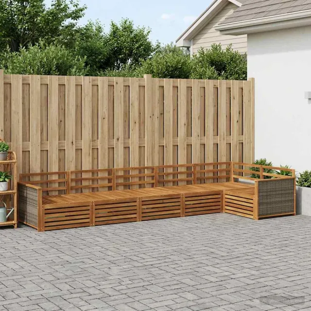 vidaXL Buiten bankenset 6 st 6-zits Naturel Massief Acaciahout