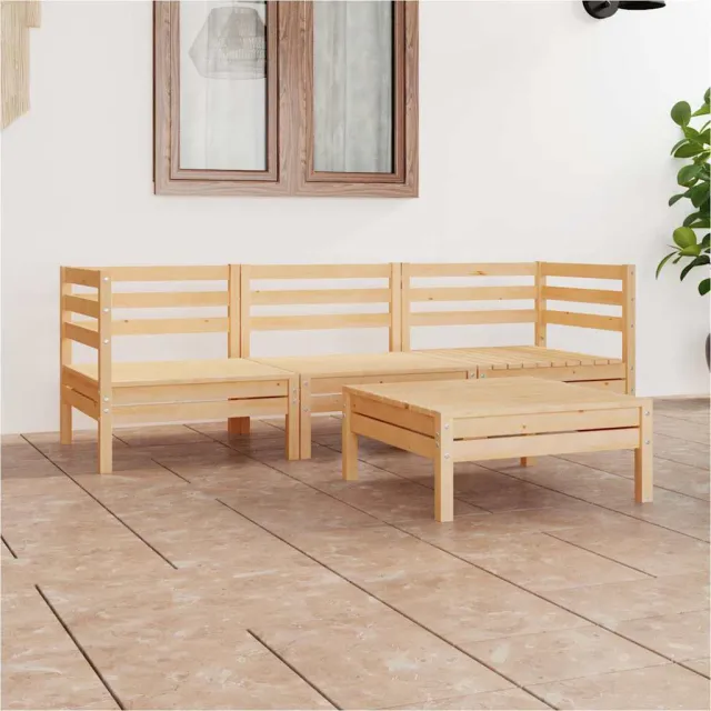 vidaXL 4-delige Loungeset massief grenenhout bruin, foto 2