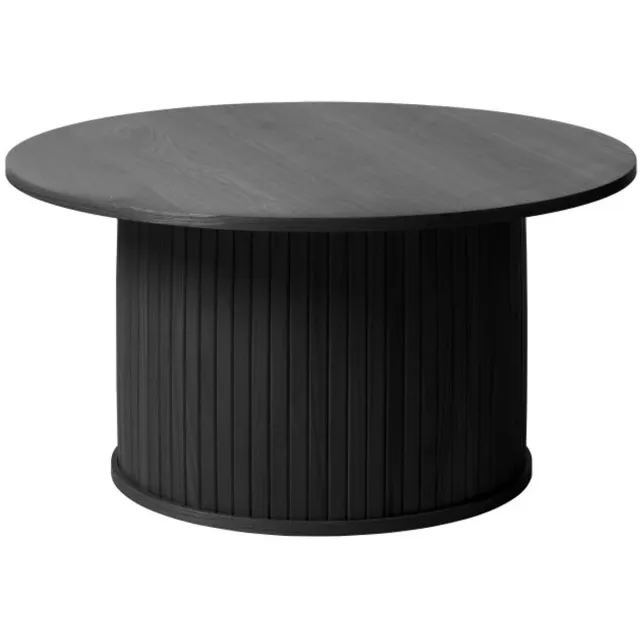 Meubelplaats Salontafel Nola rond eiken 90 cm - Zwart