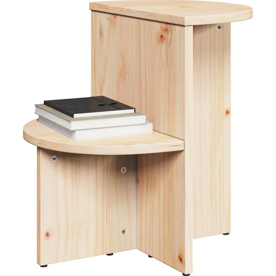 vidaXL Salontafel Naturel 50 x 40 x 50 cm Massief grenenhout, foto 2