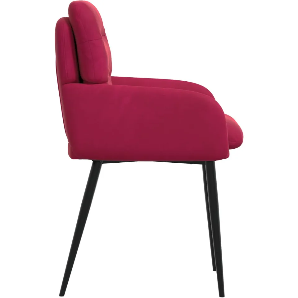 vidaXL Eettafelstoelen 2 st fluweel Wijnrood 59 x 59,5 x 90 cm, foto 4