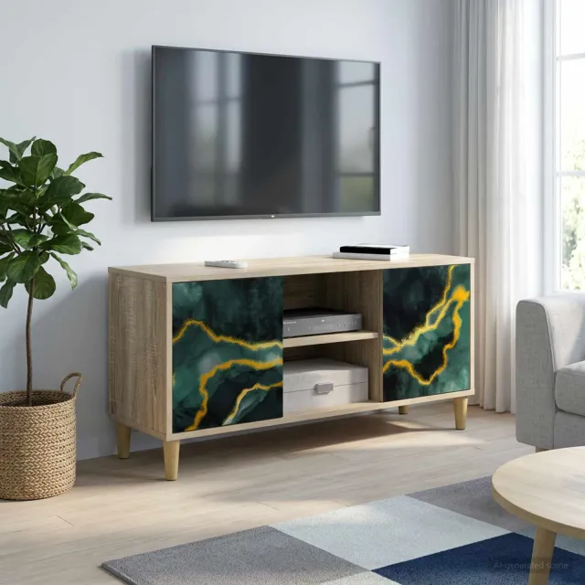 vidaXL Tv-meubel WIJHE 102 x 33 x 50 cm Sonoma Bewerkt hout bruin, foto 2