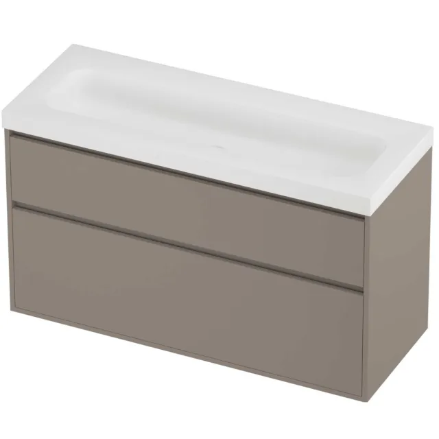 Proline Haga Badmeubelset Polystone Mezza Enkel 120x46x73 cm Mat White Clay Beige