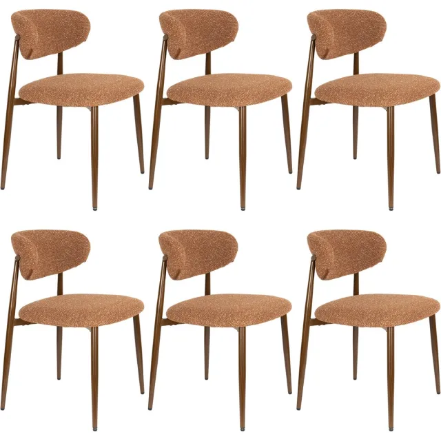 Housecraft Living Noor Eetkamerstoelen Terracotta - Set van 6