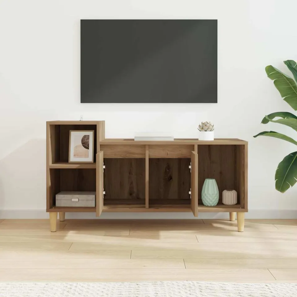 vidaXL TV-kast 100 x 35 x 55 cm Artisan Eiken Bewerkt hout, foto 3
