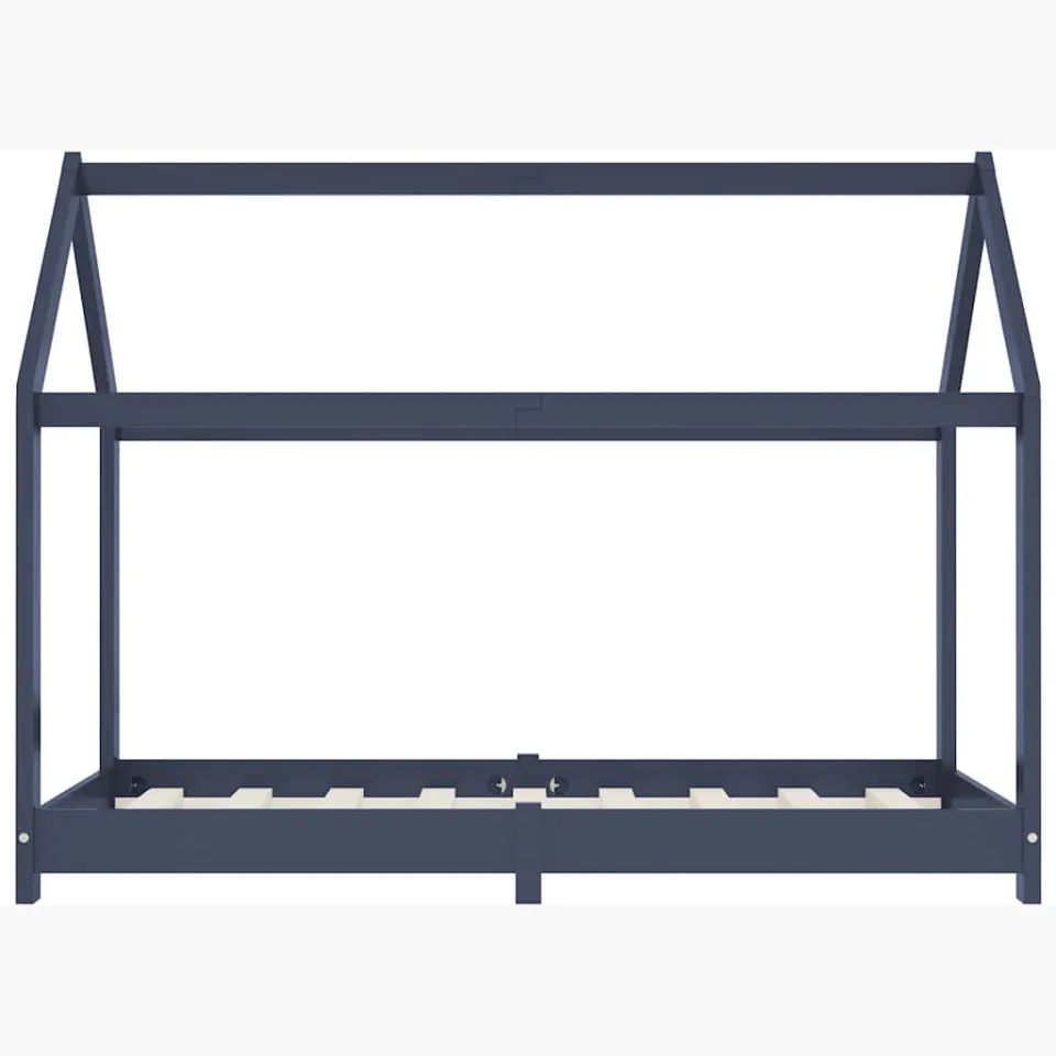 vidaXL Kinderbedframe massief grenenhout grijs 80x160 cm, foto 3