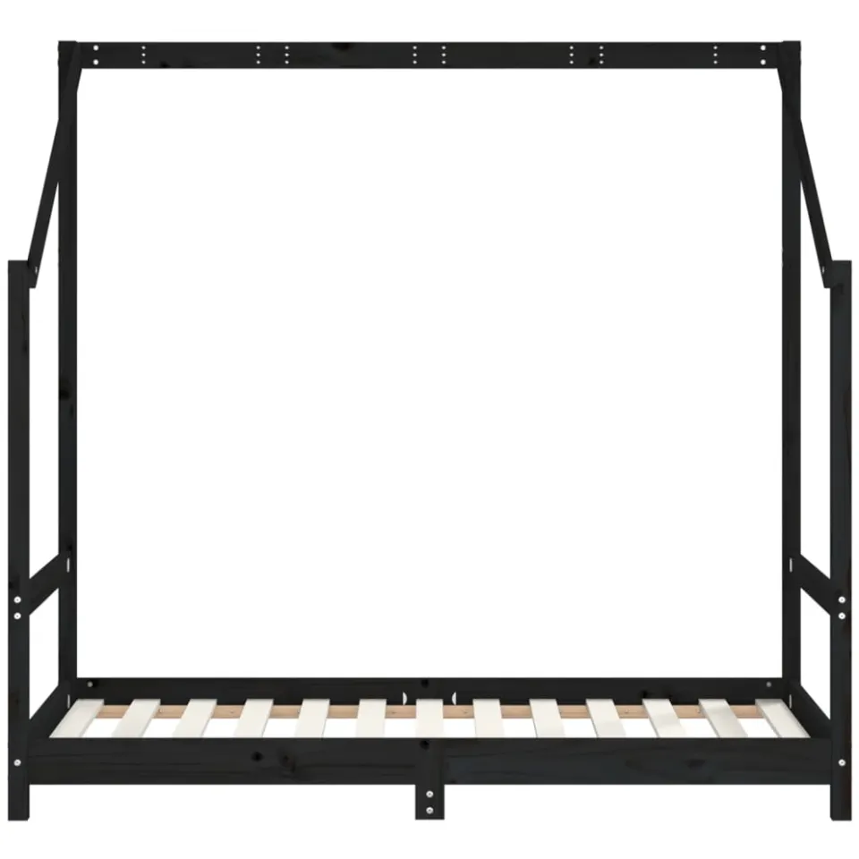 vidaXL Kinderbedframe 80x160 cm massief grenenhout zwart, foto 4