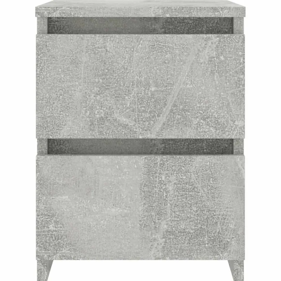 vidaXL Nachtkastjes 2 st 30x30x40 cm bewerkt hout betongrijs grijs, foto 4