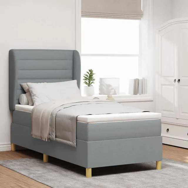 vidaXL Boxspringbed met matras Lichtgrijs 200 x 90 cm Stof