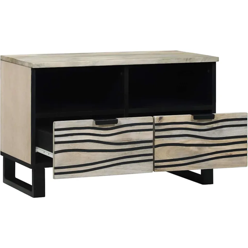 vidaXL TV Eenheden 70 x 33 x 46 cm Wit Bewerkt hout, foto 2
