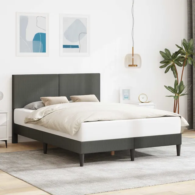 vidaXL Bedframe Lichtgrijs 120 x 190 cm Katoen Stof