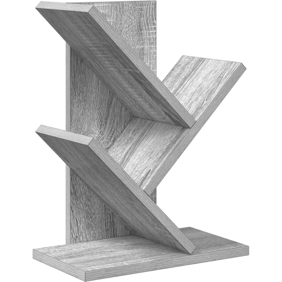 vidaXL Boomvormige boekenplank met 3 planken 30 x 18 x 40 cm grijs, foto 3