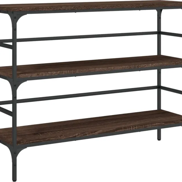 vidaXL Wandtafel - 100x32x75 - cm - bewerkt - hout - bruin - eikenkleur bruineiken